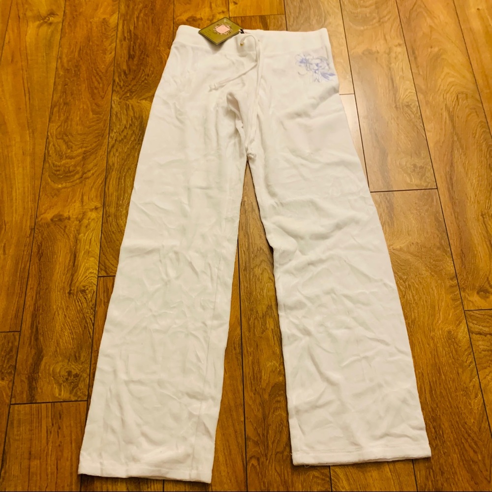 NWT WHITE JUICY COUTURE TRACK JOGGING PANTS SZ S